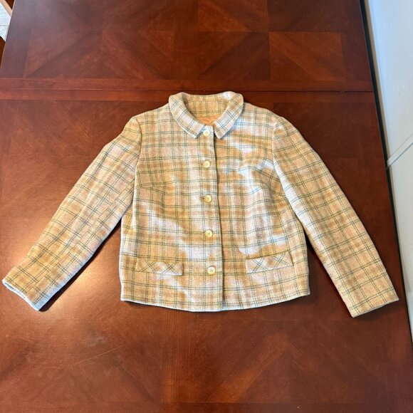 Vintage 1950s Prestige David Presson Wool Plaid Skirt Suit Set Jacket Mod Size S - Picture 10 of 16